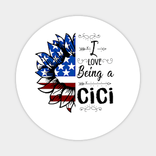 Vintage American Flag I Love Being A Cici Happy Independence Day Magnet